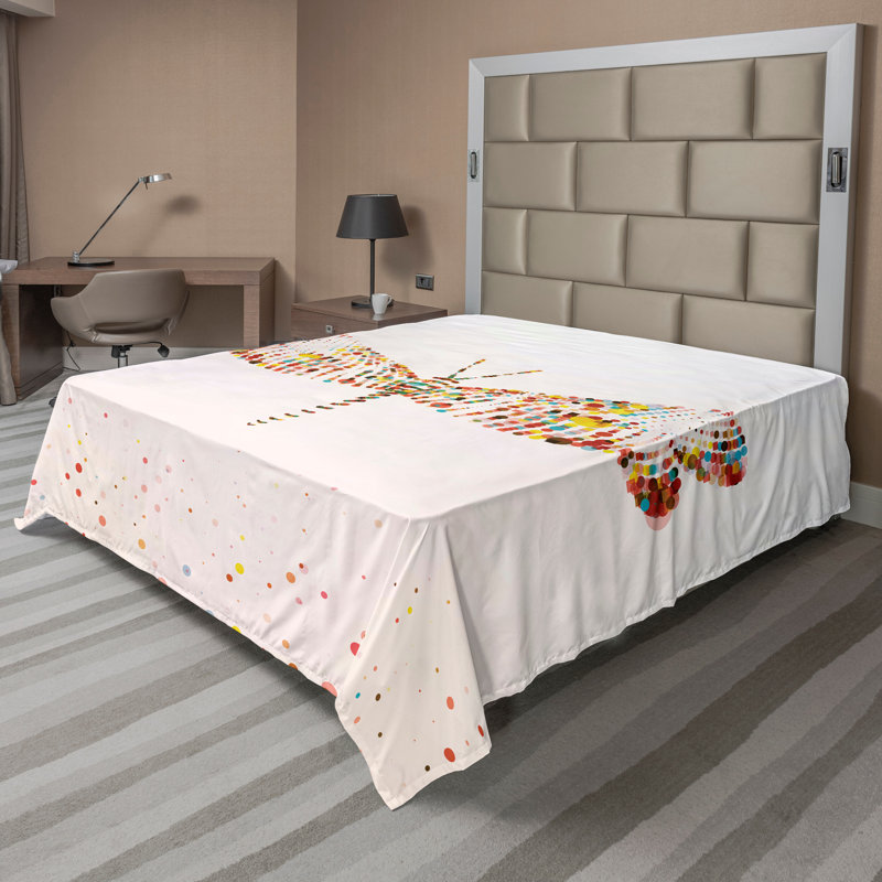 Multicolore Ambesonne, Drap plat pour très grand lit californien