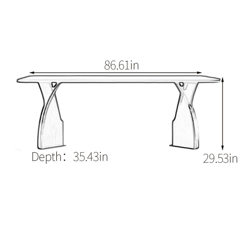 Table de salle à manger Artistic, Gris, H 29,53 po x L 86,61 po x l 35,43 po