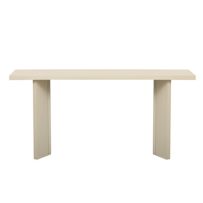 Stylish Console Table With Pine Veneer And Geometric Legs