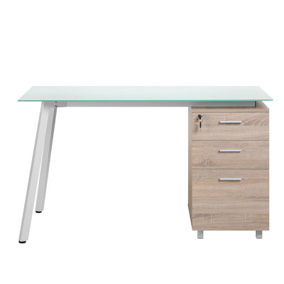 Thao Glass Top Metal Base Writing Desk