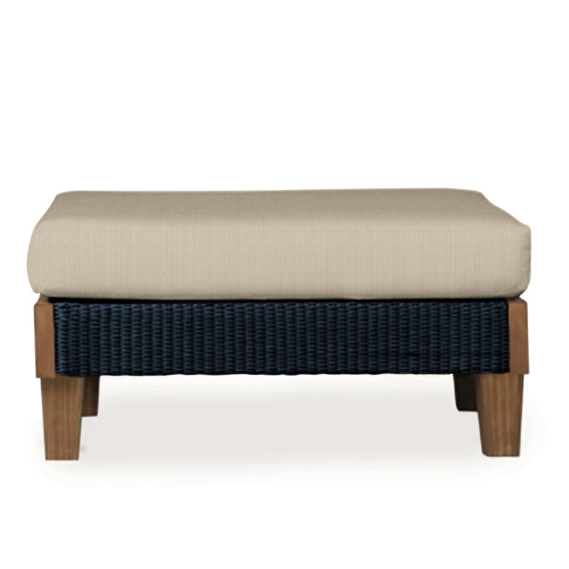 Catalina Outdoor Ottoman, Sailcloth Seagull, Ebony
