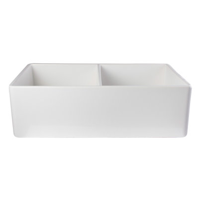 32.75'' L Double Bowl Fireclay Kitchen Sink