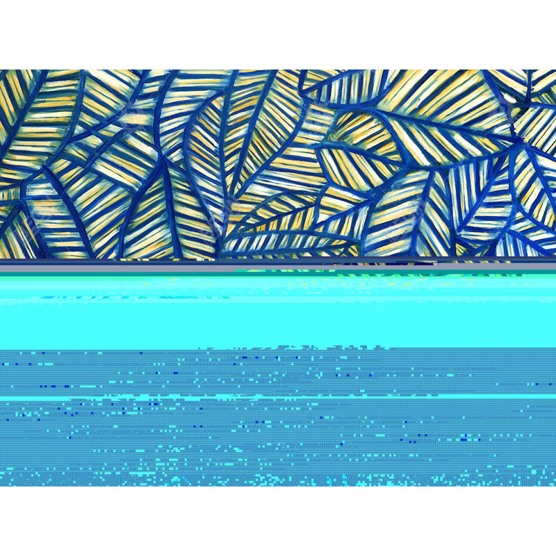 Blue Leaf Patterns - Floral Bedroom Canvas for Home Decor