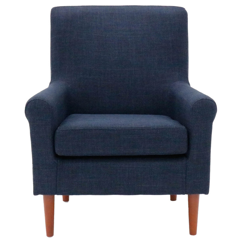 Ronald Upholstered Armchair, Navy Polyester Blend