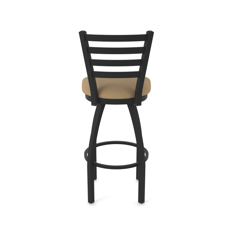 Tabouret pivotant Jackie, Noir froissé, Vinyle - sable Canter, Tabouret de comptoir (siège d'une hauteur de 25 p