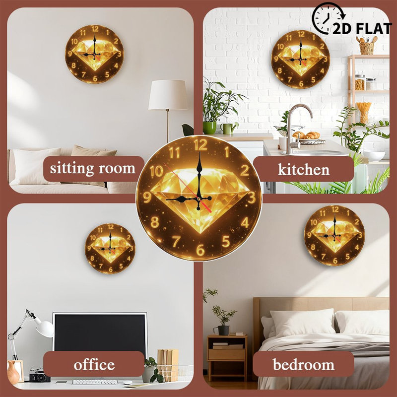 Horloge avec chiffres dorés