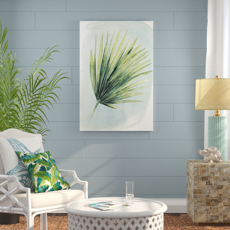 Paradise Palm Leaves II by Grace Popp - Painting Print, 122cm H x 81cm W, Black Floater Framed