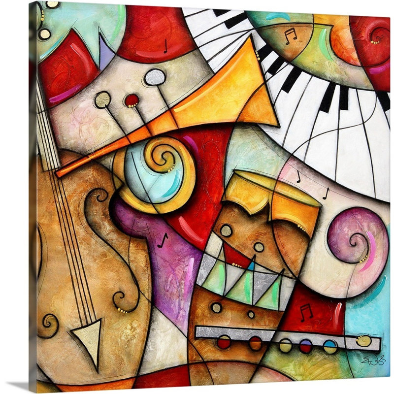 Reproduction d'art sur toile, "Make Jazz" Jazz Makers II (Trumpet) "par Eric Waugh, H 24 po x l 24 po x P 1,25 po
