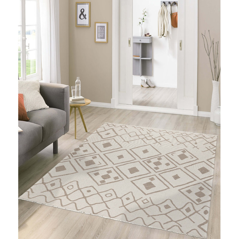 Tapis en coton Kohdyn, Tapis de couloir 2 pi 6 po x 6 pi 7 po