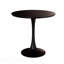 Ensemble de salle à manger pour 2 à 4 personnes: table tulipe noire 31,5 po (plateau et base en MDF) et 2 chaises en polyuréthane noir, pieds en métal noir