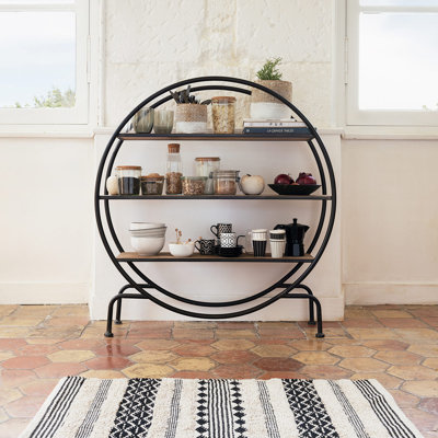 Tevis 100 cm H x 92 cm W Geometric Bookcase