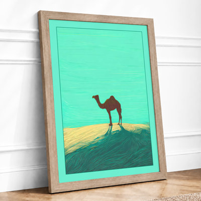 Camel Under Turquoise Sky Modern - Print