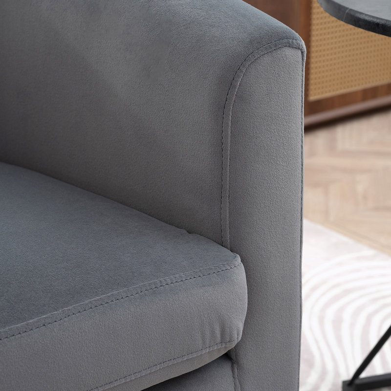 Breiona 27.36" Wide 360-Degree Swivel Chair, Gray Duplicate