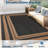 Outdoor Furniture Reversible Outdoor Rug 8x10ft Waterproof - Plastic Straw Patio Carpet - Large, Portable, Mark Resistant - For Patio, RV, Porch, Deck, Garden, Camping, Picnic, Beach - Black/Brown-1235256456-1235256463