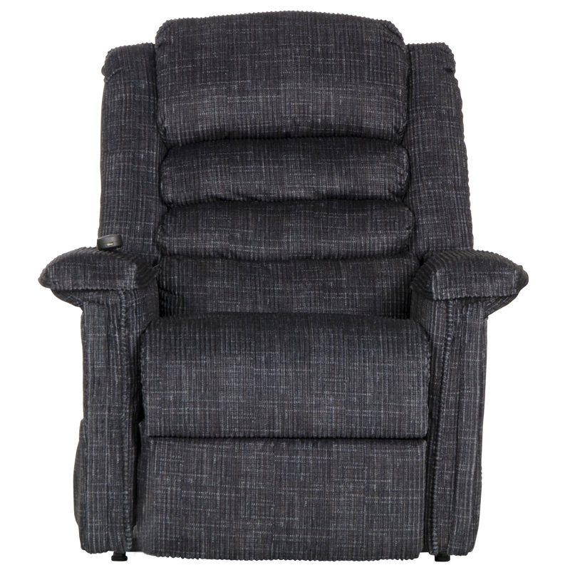 Soother Power Lift Assist Upholstered Recliner, Blue Polyester