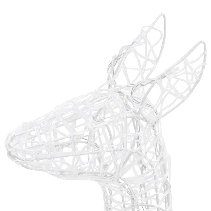 Décoration de Noël en acrylique avec 160 lumières Reindeer Family, Blanc froid