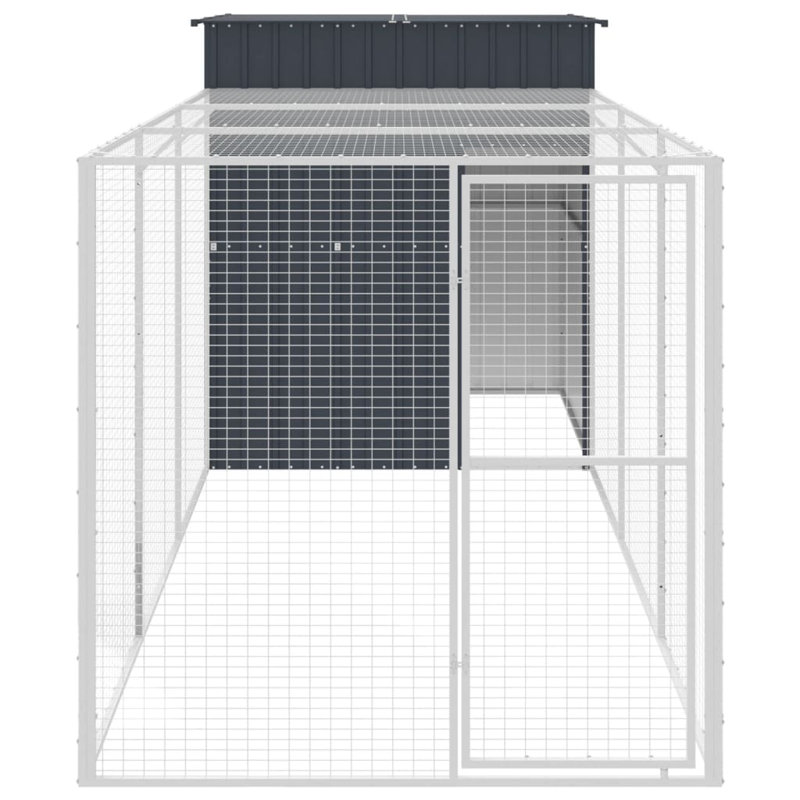 Poulailler avec grillage et grillage, H 71,3 po x l 65 po x P 179,1 po, Gris anthracite