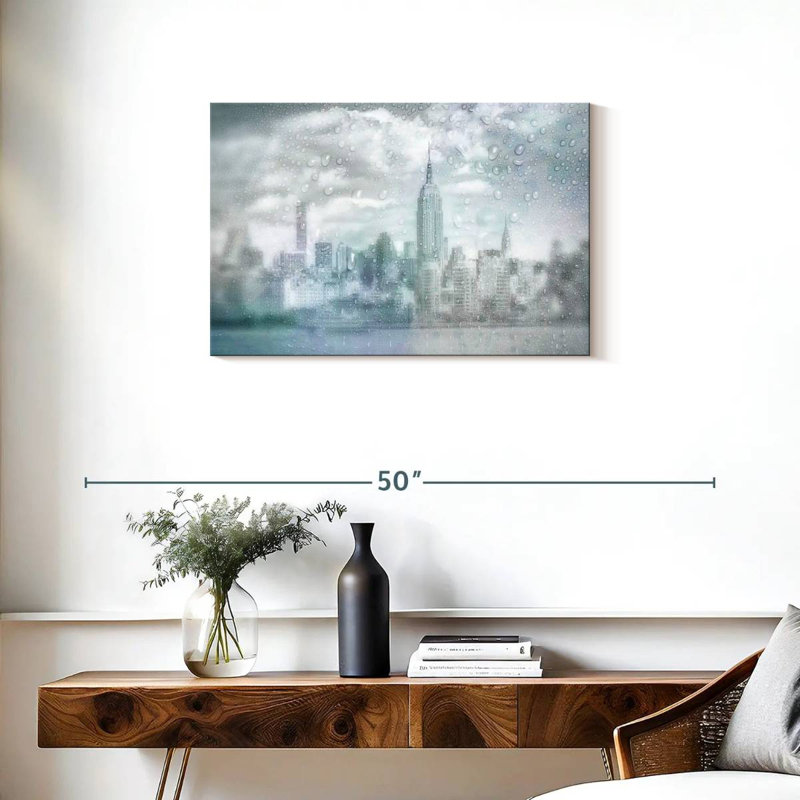 Sirci Midtown Manhattan, jour de pluie, H 20 po x l 30 po