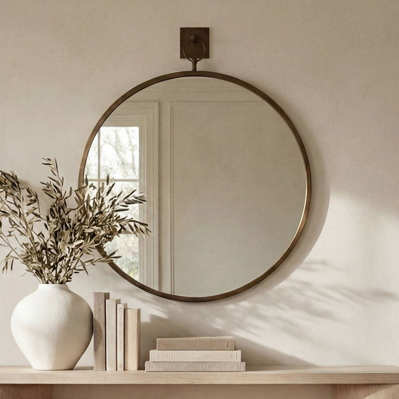 Miroir Cameo laiton vieilli