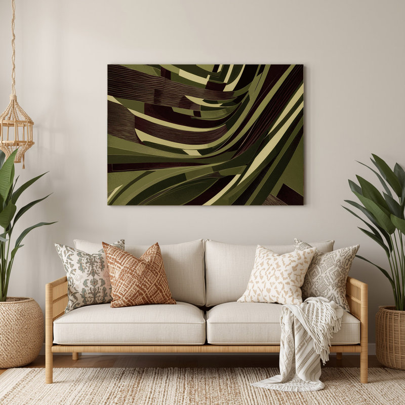 Art mural brun op Op 68, H 132 po x l 168 po x P 0,05 po