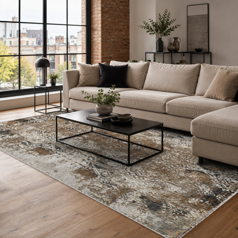 Vintage Look Flatweave Area Rug, 160 cm round