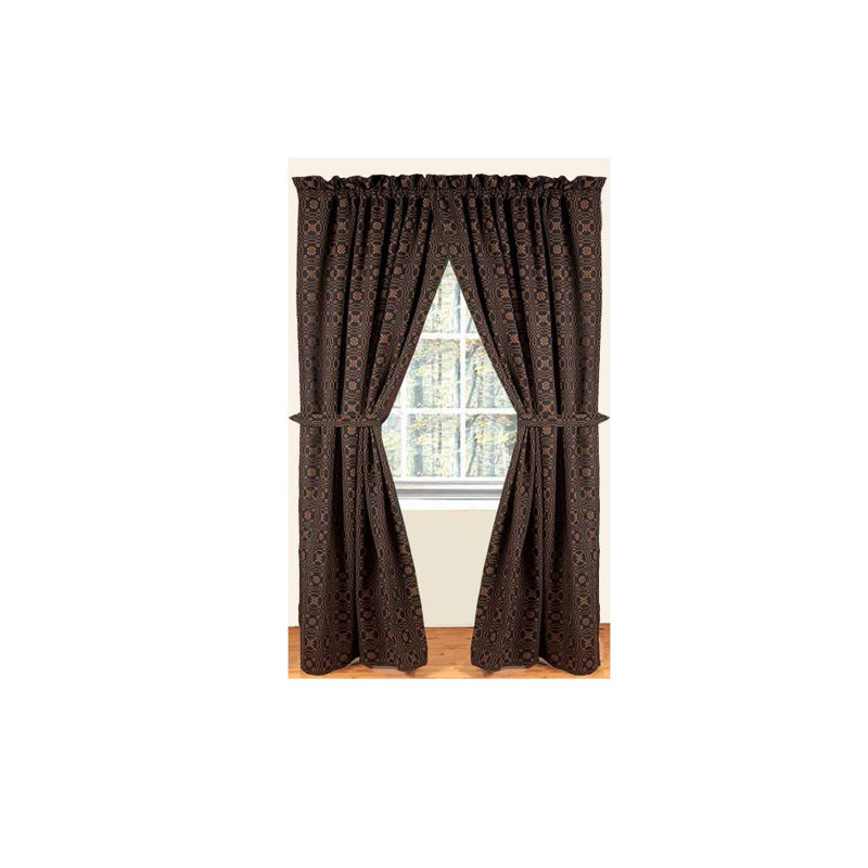 Panneau de rideau simple 100% coton Amadi Lover's Knot, H 84 po x l 86 po