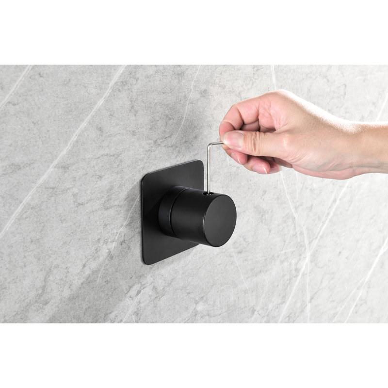 Valve de volume 3/4 po en métal noir mat - Poignée en laiton, douche réglable, corrosion et rouille l 3,59 po x P 2,21 po P 1,79 lb réglable, poids