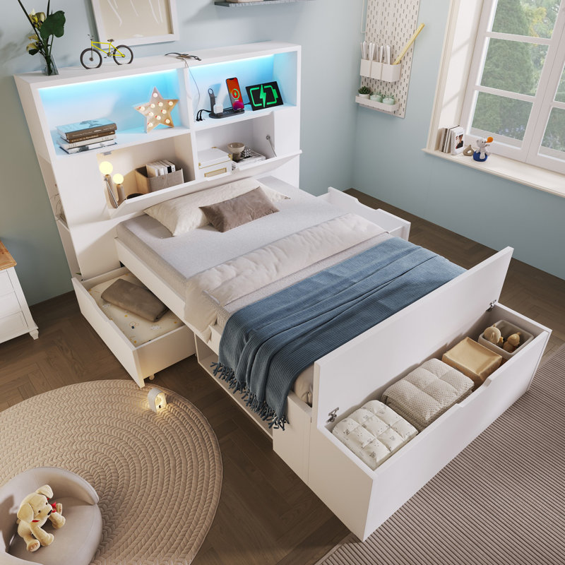 Solid Wood Bed, European Single (90 x 200 cm)