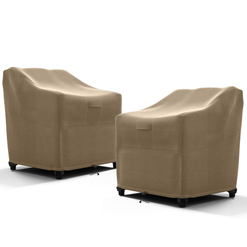 Set of 2 Heavy Duty Premium Patio Chair Cover – Breathable, Heavy-Duty Protector with Water-Resistant PVC, Adjustable Elastic Hem, Click-Close Straps, and Air Vents - Hyslop