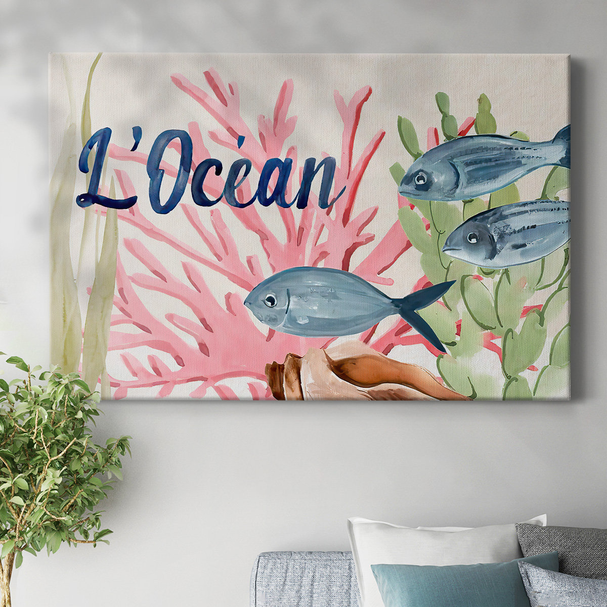Beachcrest Home™ Pastel Mer II-Gallery Wrapped Canvas | Wayfair