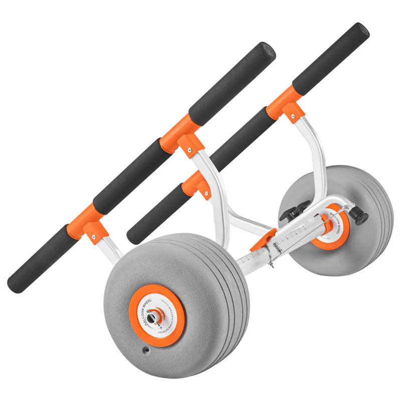 Chariot de kayak, capacité de charge de 350 lb, chariot de kayak avec pneus en polyuréthane gonflable de 12 pouces et 2 sangles, se monte et se démonte en quelques secondes, chariot à planche à pagaie pour transporter des kayaks et des canots