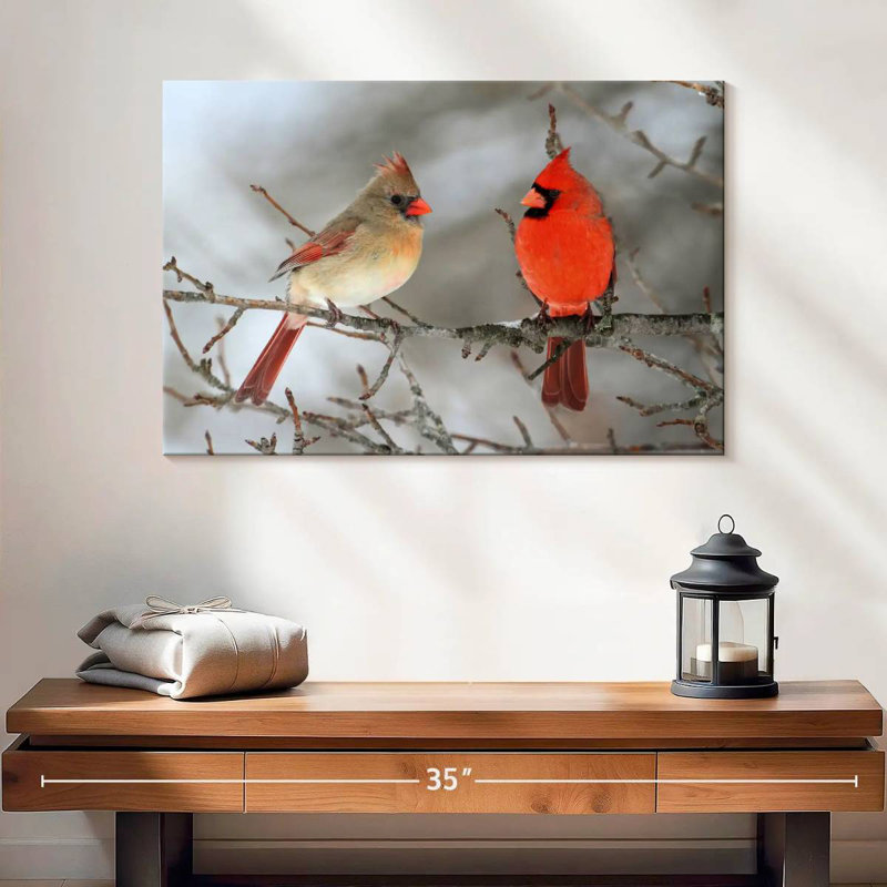 Cardinal Bird Couple, 16" H x 24" W
