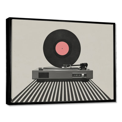 Impression sur toile rose et noire, vinyle