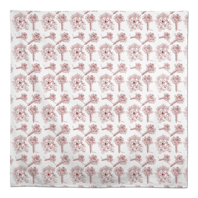 Sumner Floral Square Tablecloth, Red