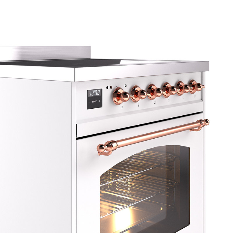 ILVE Nostalgie II 30 in Induction Range, White/Copper