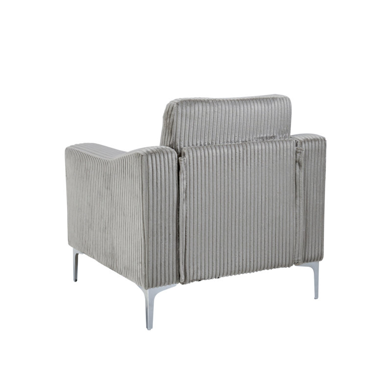 Canapé-lit modulaire en velours côtelé convertible gris avec accoudoirs pouvant être assemblés, Gris
