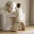 Freestanding Shower Seat Solid Surface Shower Stool（Milk-coffee）-137439463