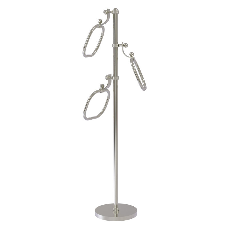 Porte-serviettes sur pied, Nickel satiné