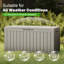 Coffre de jardin verrouillable en résine résistante à l'eau, d'une capacité de 72 gallons, avec roulettes - Coffre de rangement durable pour terrasse-127114860