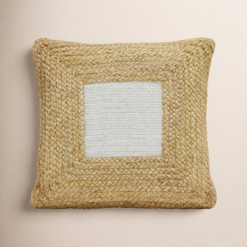 Finette Blank Mind Square Accent Pillow, White