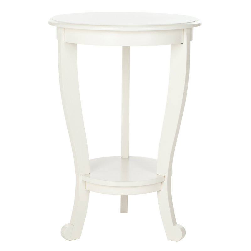 Bain Solid Wood End Table, Distressed Cream
