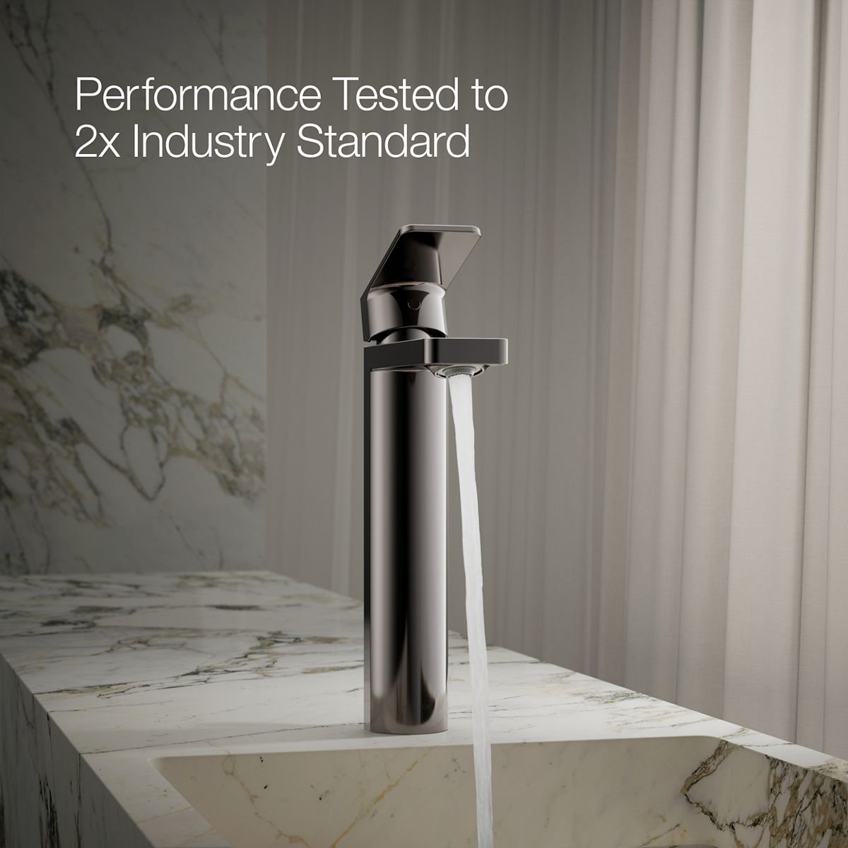 Parallel Tall Single-Handle Bathroom Faucet, Matte Black, 0.5