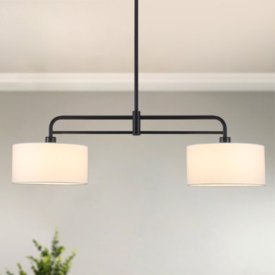 Lustre cylindrique linéaire à 2 lumières pour îlot de cuisine