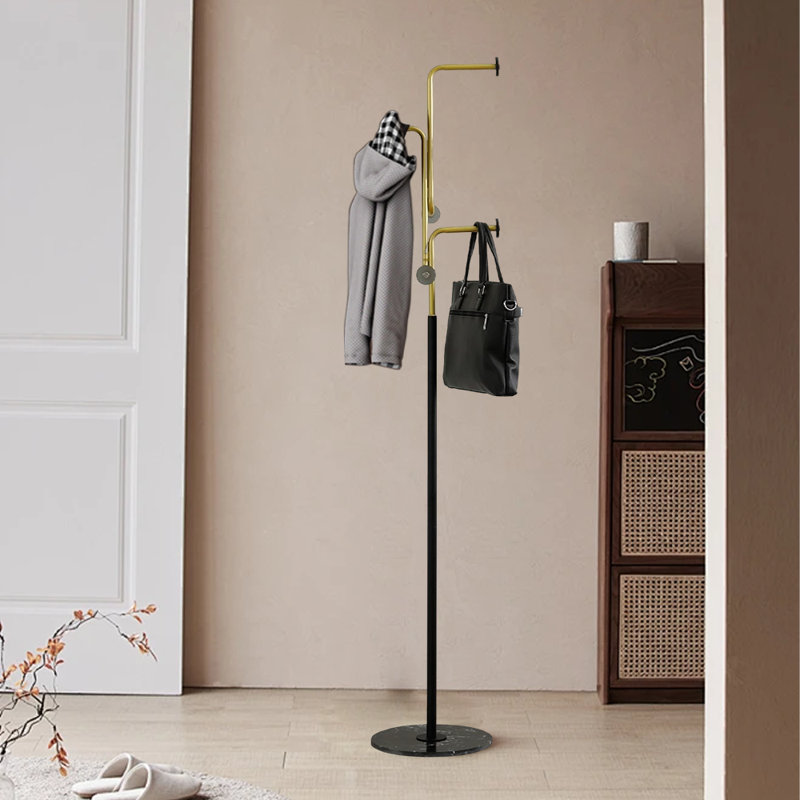 Coat Rack Freestanding With Marble Base, Gold