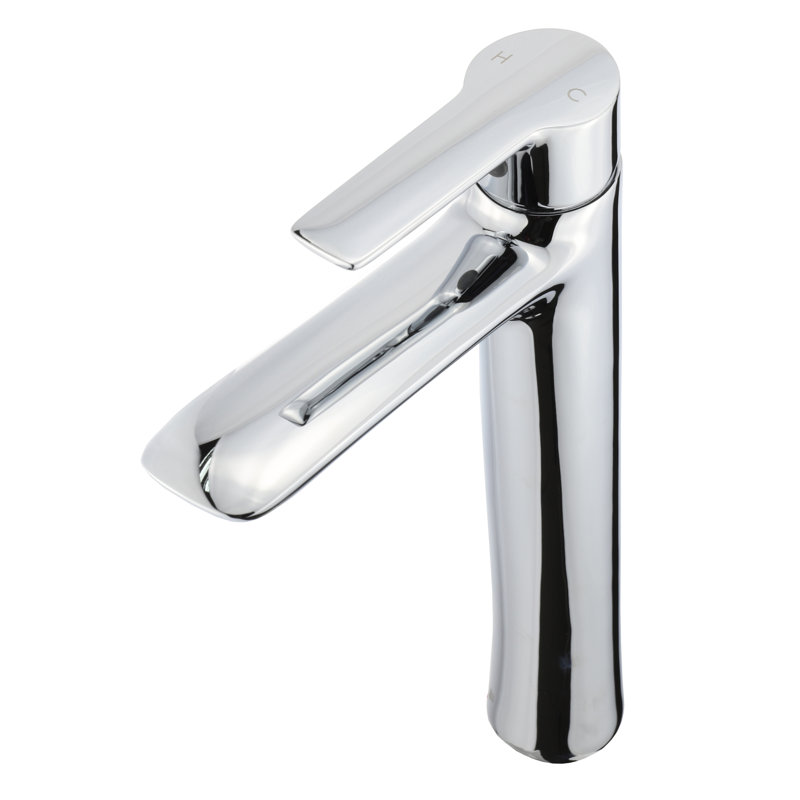 Round Single Hole Vessel Sink Bathroom Faucet, Chrome