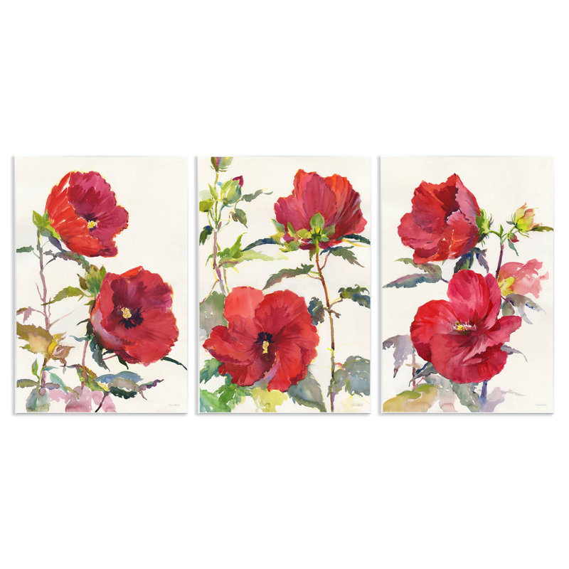  "Coquelicots rouges traditionnels", art mural par Theresa Troise Heidel, H 19 po x l 13 po