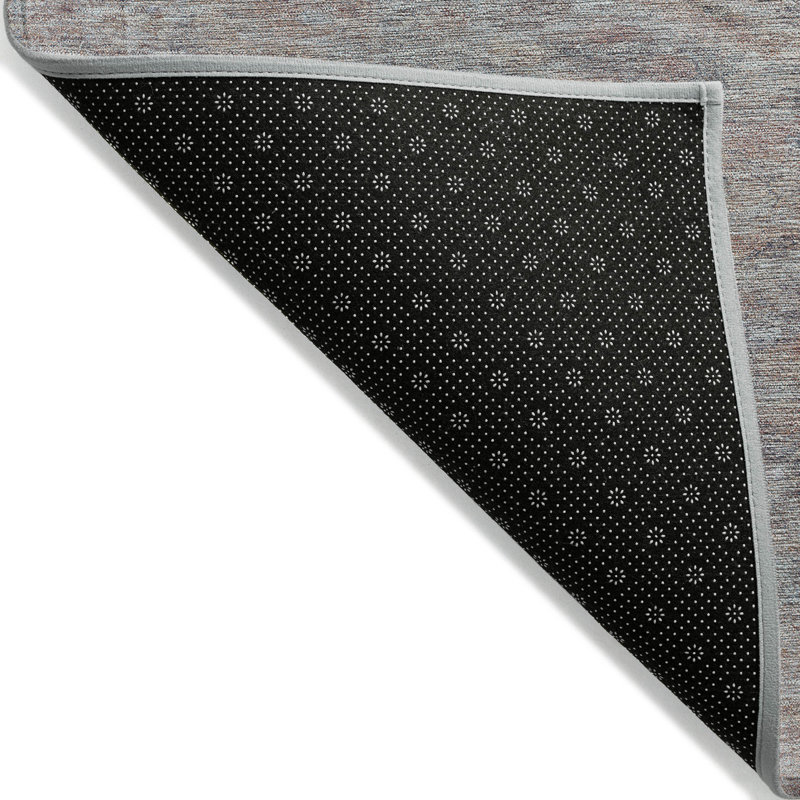 Machine Washable Indoor/Outdoor Claudian ACN1631 Pewter 3' x 5' Rug, Runner 2'3" x 7'6"