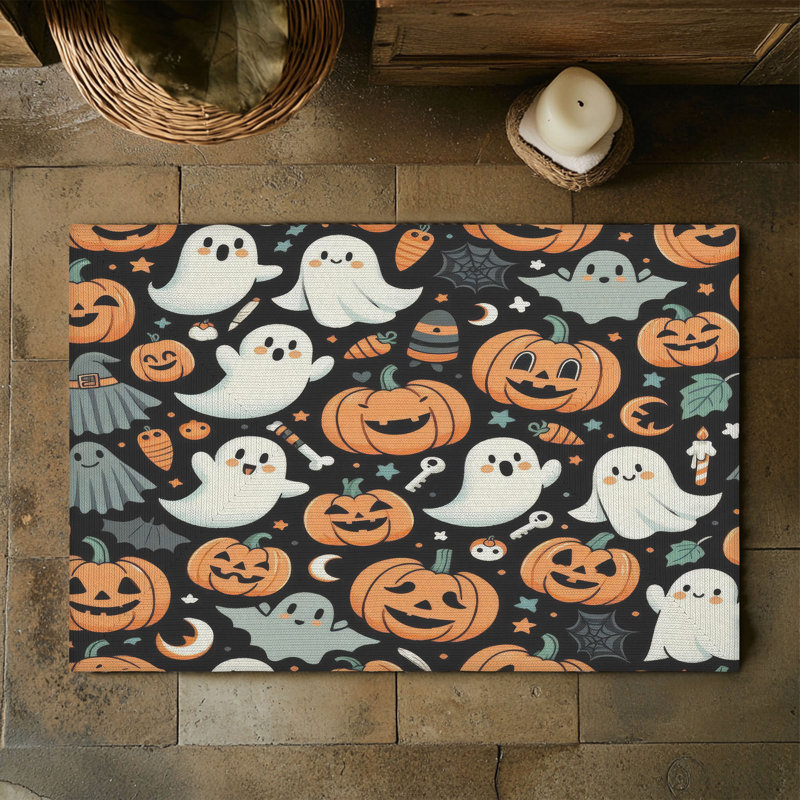 Tapis tressé Haunted Pumpkins, Rectangulaire 3 pi x 5 pi