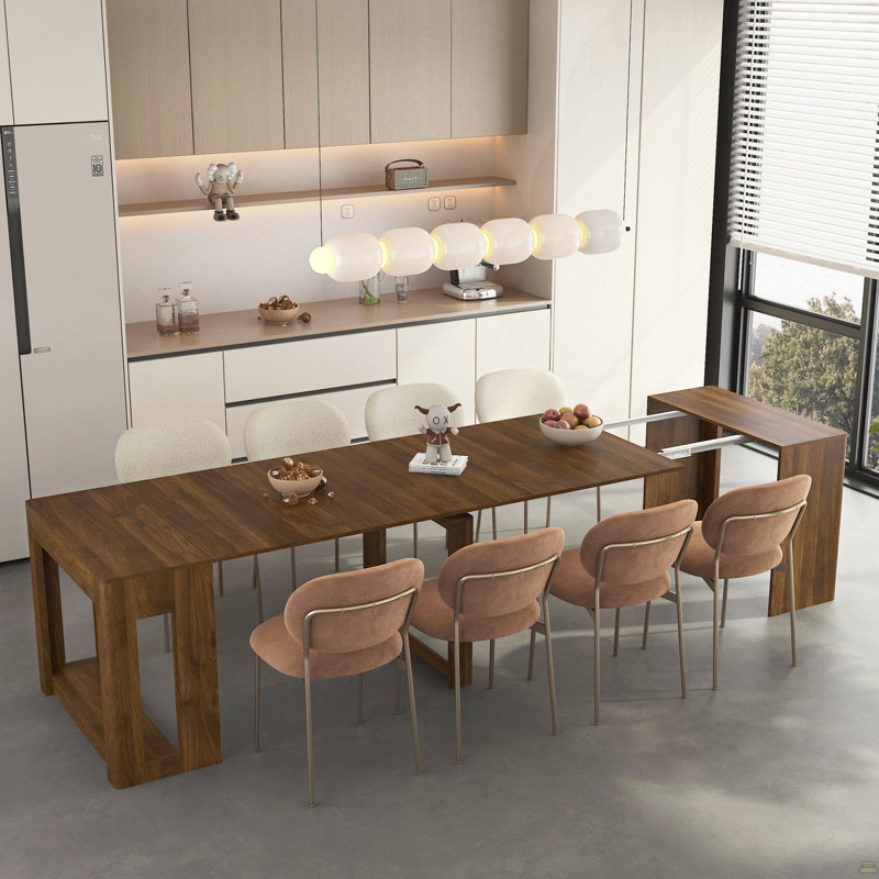 Table de salle à manger extensible pliable, console multifonctionnelle extensible en bois, meubles de salle de réunion, options de longueur de table, bois