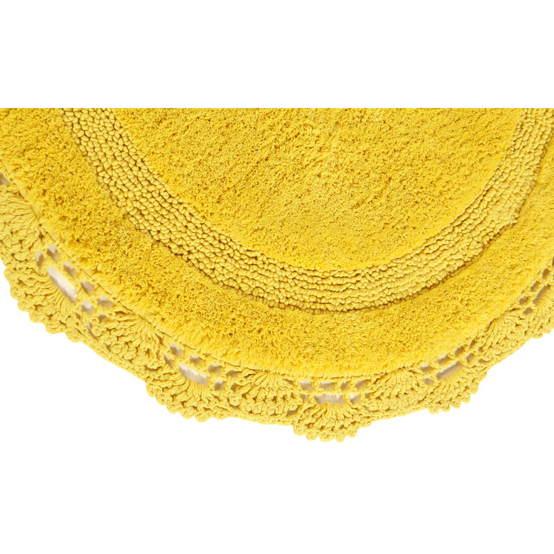 Tapis pour salle de bain Wingert, l 36 po x L 36 po, Jaune